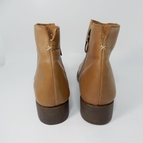 Beek Quail Slouchy Zip Bootie Size 8 Saddle Brown Leather Zipper Handmade NEW - Picture 9 of 16